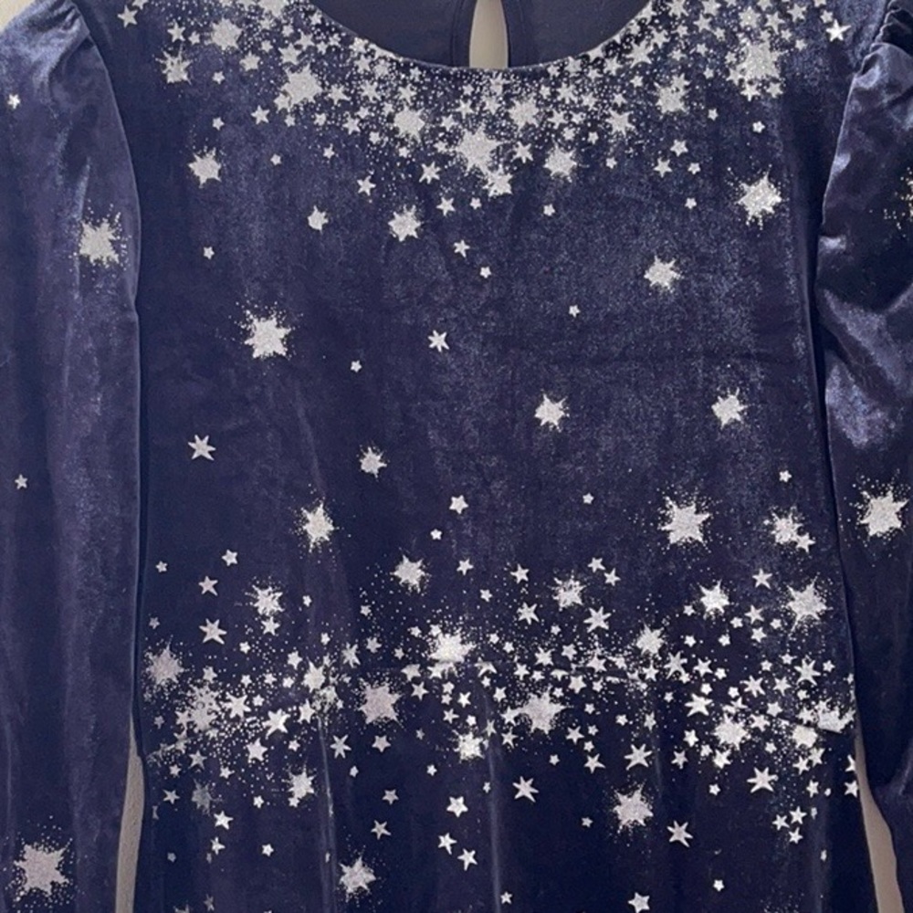 H&M Long Sleeve Navy Velour Dress with Sparkle ✨ 8 - Picture 5 of 8